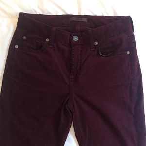 Maroon Ankle Skinny Jeans
